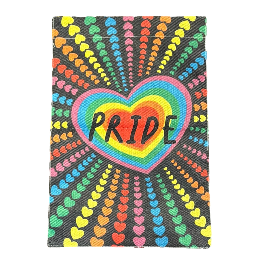 Pride Rainbow Heart Garden Flag